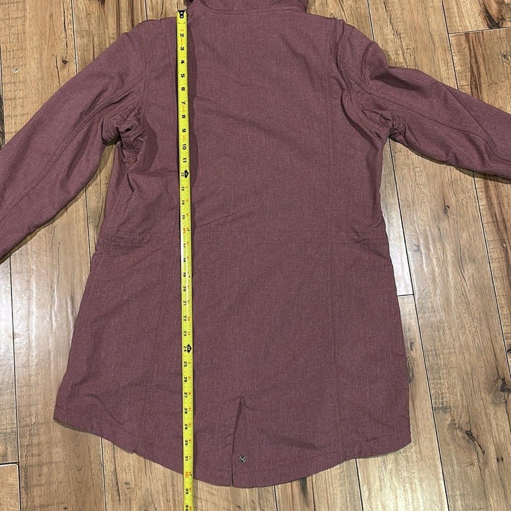 Women's Hooded Parka Jacket - Burgundy - Picture 9 of 11